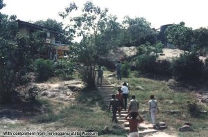 The path to Sick Bay, church and temple on Pulau Bidong.